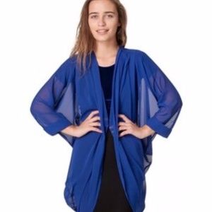American Apparel Chiffon Shawl Cardigan, Blue